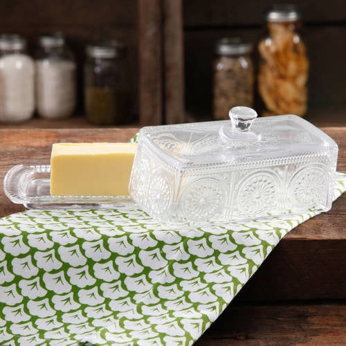 Pioneer Woman Glass Butter Dish Clear