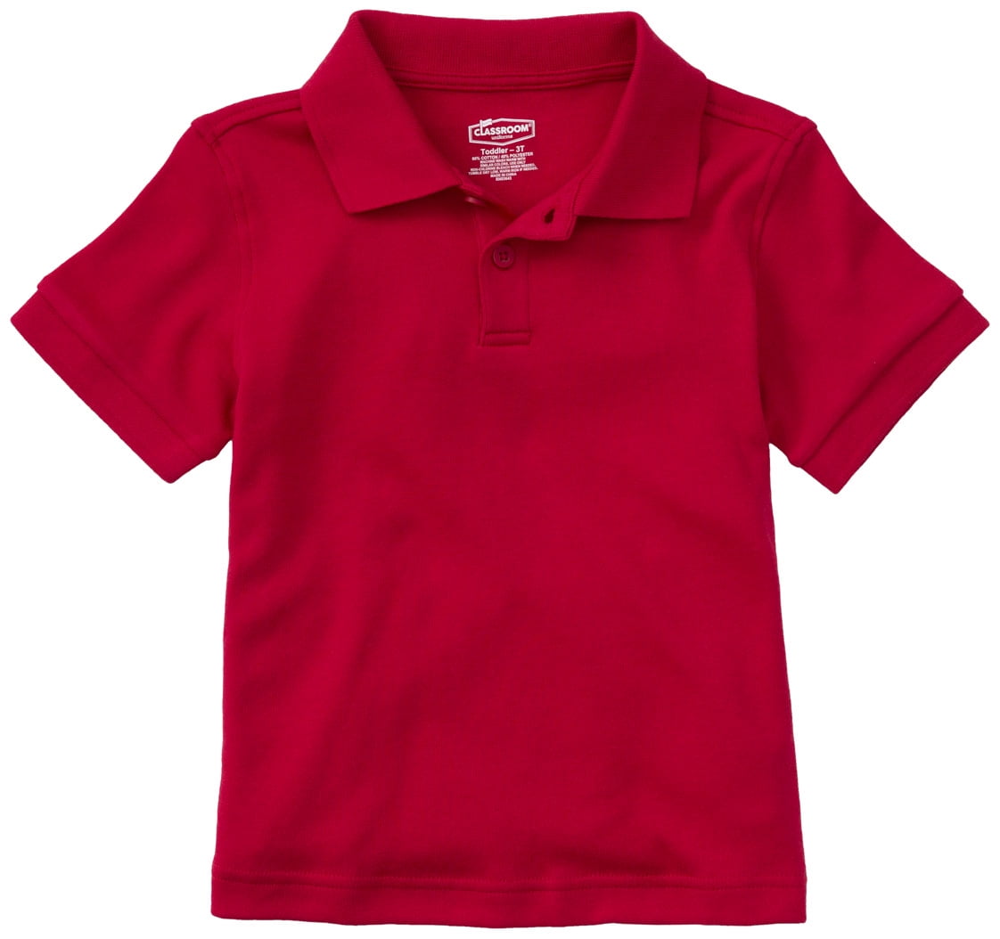 Photo 1 of Classroom School Uniform Adult Unisex Short Sleeve Interlock Polo 58914, XL, Red