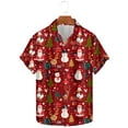 thumbnail image 5 of Men's Christmas Shirt Xmas Hawaiian Shirts Santa Claus Reindeer Shirt Funny Snowman Printed Blouse Button Down Shirts Christmas Lapel Pullover Soft Comfortable Vacation Tops for Men S-5XL, 5 of 5