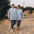 thumbnail image 3 of GOOHOCHY Sudadera con capucha a juego para dos personas, sudadera con capucha extragrande para parejas, sudadera con capucha lisa unisex, 3 of 8