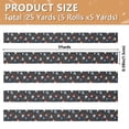 thumbnail image 3 of 5 Rolls Christmas Ribbon 1.5 inch Wide Decorative Ribbon for Gift Wrapping and Holiday Decorations Stars Doodle Pattern, 3 of 7