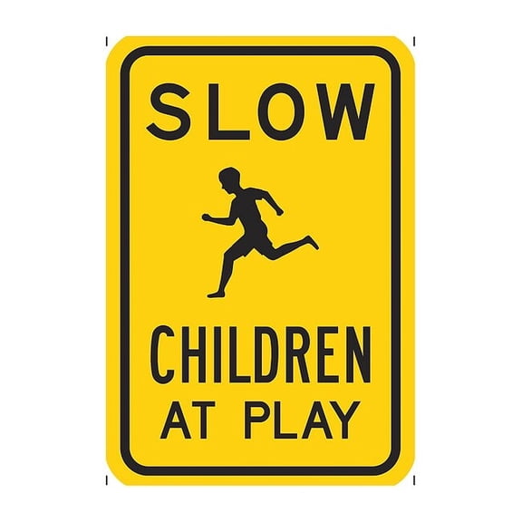 Lyle Children at Play Traffic Sign,18" x 24" LW9-21-18HA