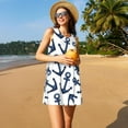 thumbnail image 3 of KLL Navy Blue Anchors Pattern Womens Summer Dresses 2025,Loose Round Neck Sleeveless Sundresses Tank Dresses with Pockets, 3 of 7