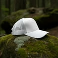 thumbnail image 3 of Falari Trucker Hat 2-Piece Set, 6 Panel, Cotton Mesh, Adjustable Size Baseball Cap - White & Pink, 3 of 7