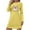 Yellow, variant on ZQUUVOU Cotton Nightgown for Women Cute Printed Long Sleeved Sleepdress Crew Neck Loose Comfortable Short Nightgown Purple