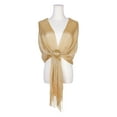 thumbnail image 3 of Chales y envolturas para mujeres Inspire Chic para vestidos de noche, brillante, chispeante y elegante con hebilla 74.8x17.7" (LxA) Oro(Oro), 3 of 6