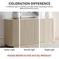 thumbnail image 4 of LKTART 64" Buffet Cabinet with Storage, Modern Fluted Accent Sideboard Media Console Credenza with Adjustable Shelves Pressed Spring for Kitchen Living Room,31.5" H (Rock Grey), 4 of 11