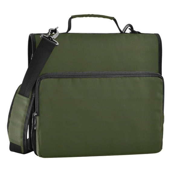 ALAZA Zipper Binder Olive Green Solid 3 Ring Trapper Keeper File Folder Organizer Bag
