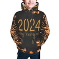 thumbnail image 5 of Kll Unisex Kids Boys Girls Hooded Pocket Pullover Hoodies-Happy New Year 2024, 5 of 9