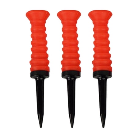 3 Pieces Elastic golf professional tees Resistance Ball Holder golf professional tees Golfer Reusable Practice Tool 83mm for indoor and outdoor , Red