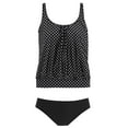 thumbnail image 2 of Gibobby Conjunto de traje de baño de bikini Plus Two Back Strappy Women Swimdress Piece Set Tamaño Trajes de baño Estampado Trajes de baño Tankinis Conju(Negro A,CH), 2 of 3