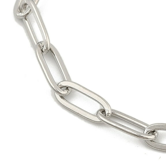 20 pc 304 Stainless Steel Paperclip Chain Bracelets for Women Stainless Steel color 6-1/8 inch(15.5cm).