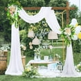thumbnail image 2 of Fymlhomi Wedding Arch Draping Fabric 2 Panel 216 inch White Chiffon Fabric Drapery Backdrop Curtain Draping Voile Swag for Wedding Ceremony Party Archway Stage Decoration, 2 of 5