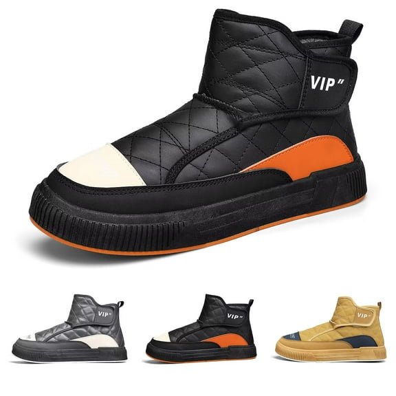 Yunkctuk Snow Boots for Men, Mens Warm Non-slip Winter Boots, Waterproof Comfortable Ankle Winter Short Boot, Mens Lightweight Outdoor Walking Hiking Snow shoes