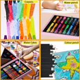 thumbnail image 3 of KINSPORY 128 Pack Painting Colouring Art Set, Art Supplies with Drawing Easel, Wooden Case Gift for Artist Beginners Kids Girls Boys (Pink), 3 of 7