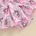 thumbnail image 6 of Bagilaanoe Newborn Easter Outfits Baby Girl Rompers Dress Flower Print Sleeveless Bodysuits + Headband 3M 6M 9M 12M Infant Patchwork A-line Dresses, 6 of 6
