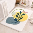 thumbnail image 4 of Bath mat Rug Boho Plant Abstract Art Leaf Colorful Washable Bathroom Rugs,Non-Slip Shaggy Water Absorbent Flocking Microfiber Soft Fluffy Botanical Bathmats Doormats Rectangle 40*60cm - Style 4, 4 of 5