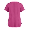 thumbnail image 4 of Hearthz Scrub Tops V Neck Short Sleeve Women’s Nurse Uniforms with Pocket Hot Pink Scrubs Top for Women, 4 of 5
