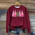 thumbnail image 2 of asdoklhq Christmas Clearance Clothing Under $5.00,Women's Christmas Printed Round Neck Long Sleeved Top Loose Fitting Sweater, 2 of 4