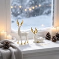 thumbnail image 7 of Cadancy Christmas Reindeer Figurines Set of 2 Tabletop Statues for Festive Display, Elegant Deer Ornaments Home Mantle Shelf Indoor Holiday Decor Winter Seasonal Decoration Gift, 7 of 7