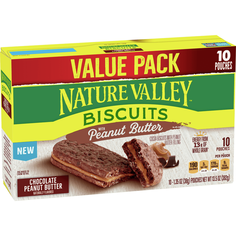 Nature Valley Chocolate Biscuits with Peanut Butter, 10 ct, 13.5 oz