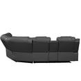 thumbnail image 6 of Modern Gray Faux Leather Reclining Sectional Sofa with Power Recline, USB-C Charging & Bluetooth, 6 of 8