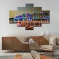thumbnail image 2 of TISHIRON 5PCS Framed Canvas Wall Art Set,60"x40" Rainbow Bridge at Night Canvas Art Decor, 2 of 7