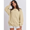 thumbnail image 2 of Womens Oversized Sweatshirt Crewneck Loose fit Long Sleeve Fleece Pullover 2023 Fall Casual Clothes Hoodie Top, 2 of 13