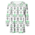 thumbnail image 4 of Sexlip Womens Paisley Print Blouse 3/4 Sleeve Design Lightweight Fabric Relaxed Silhouette for Office Wear Green L, 4 of 4