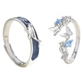 thumbnail image 4 of Butterfly Rings for Women Matching Rings for Couples Rings Silver Butterfly Ring, 4 of 5