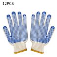 thumbnail image 2 of 12 pares de guantes de trabajo antideslizantes de hilo de algodón con puntos de PVC para pintor, mecánico, construcción de jardinería Cadenas y protecciones para puertas de seguridad azul, 2 of 6