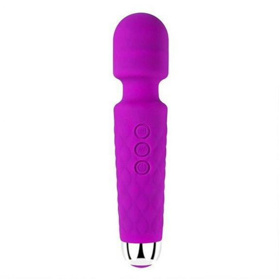 Rechargeable Wand Massager for Women, Electric Handheld Massager, 20 Vibration Modes and 8 Speeds, Waterproof, Quiet, Cordless, for Neck Shoulder Back Foot Muscle Body Massage, Sport Recovery,Purple