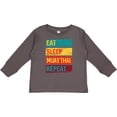 thumbnail image 3 of Inktastic Eat Sleep Muay Thai Repeat Boys or Girls Long Sleeve Toddler T-Shirt, 3 of 5