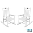 thumbnail image 3 of Ciokea Outdoor White Rocking Chairs Set of 2 All-Weather HDPE Oversize Porch Rocker Chairs for Garden Backyard, 3 of 8
