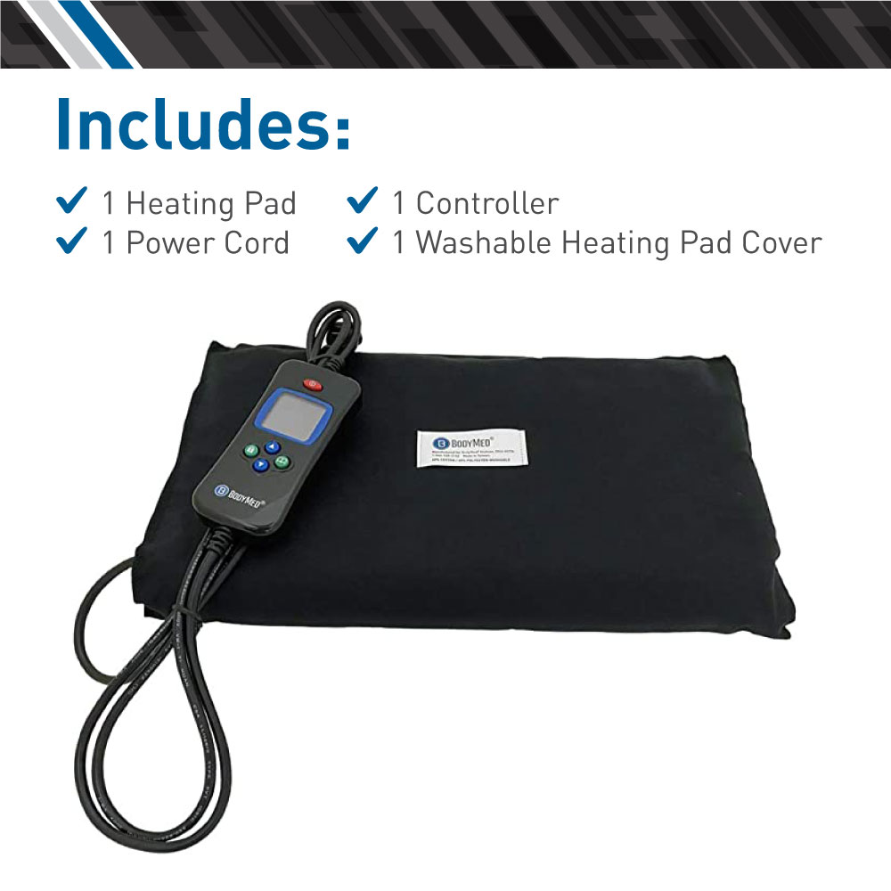BodyMed Digital Moist Heating Pad with Auto Shut Off Heating Pad for Neck, Shoulder, Back and Muscle Discomfort Relief - 27 in. x 14 Inch, Black - image 4 of 8