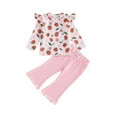 thumbnail image 3 of Mercatoo Baby Fall Winter Outfit Wear Butterfly Strawberry Print Long Sleeve Shirt Tops Casual Pants 2 Pcs Sets Girl Clothes, 3 of 4