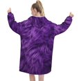 thumbnail image 3 of Oversized Blanket Hoodie, Purple Print Comfortable Flannel Super Soft Warm Blankets Hooded Sweatshirt For Unisex Adult Women Men, With Pocket Loose, 3 of 8