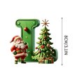 thumbnail image 2 of Personalized Alphabet Christmas Ornament with Santa and Tree Design, Christmas Tree Letter Decoration Pendant for Xmas Tree Hanging Decor, 2 of 5