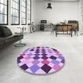 thumbnail image 4 of Ahgly Company Machine Washable Indoor Rectangle Transitional Dark Orchid Purple Area Rugs, 3' x 5', 4 of 7