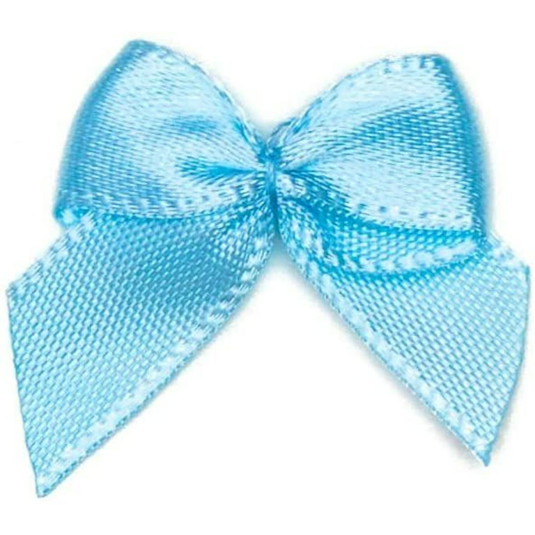 350 Pack Mini Light Blue Satin Ribbon Bows with Self-Adhesive Tape for  Crafts, Gift Present Wrapping, Christmas Wreath, 1.5