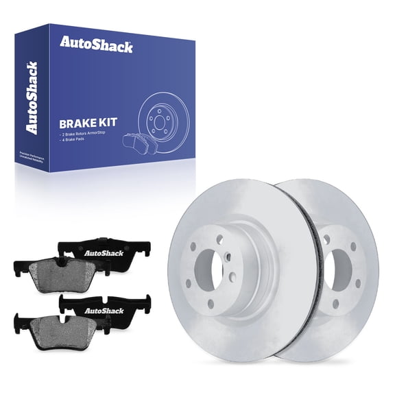 AutoShack Rear Brake Rotors & Ceramic Pads for BMW, 328i 2012-2015 320i 2013-2018 328d 2014-2018, RWD L4 2.0L - Coated - ArmorStop - 11.81" (299.9 mm), 5-Lug