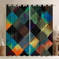 thumbnail image 1 of 38''Wx45''L Curtains For Men & Women - Luxurious Diamond Geometric & Grid Plaid Design | Colorful Checkered & Abstract 30%-50% Blackout Curtains | Modern Geometry Diamond Striped Window Curtains, 1 of 5