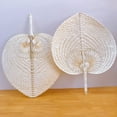thumbnail image 2 of Pebbuoy Bamboo Hand Fans Natural Handmade Weaving Fans Lightweight Palm Leaf Fan Children And Adults Handheld Fan with 2 Size for Summer Cooling Down, 2 of 6