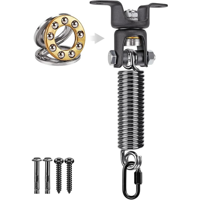 Kit de Suspension pour Chaise Hamac, Support de Balançoire Robuste avec Ressort, Matériel de Suspension pour Aire de Jeux Intérieure Extérieure pour Hamacs, Chaises Balançoire, Sacs de Frappe et Plus, jusqu'à 600 lbs de Capacité