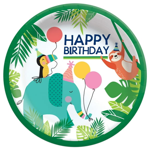 Jungle Birthday Large Paper Plates (8ct)