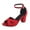 Red High Heels Shoes for Women, variant on Hopeusnice High Heels Shoes for Women Flock Materials Summer Shoes Breathable Soft Block High Heel Trendy Open Toe Sandals Non-Slip Women's High Heels Shoes Buckle Elegant Shoes Red 39