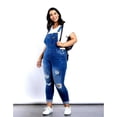 thumbnail image 2 of Women's Plus Size Long Overalls Jumpsuit Distressed Stretch Denim Jeans, 2 of 5