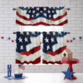 thumbnail image 3 of Independence Day Kitchen Curtains Valances 3 Piece Set, United States Flag Rod Pocket Tier Curtain and Valance Drapes for Small Window 36 Inch Length for Bedroom Cafe, 3 of 9