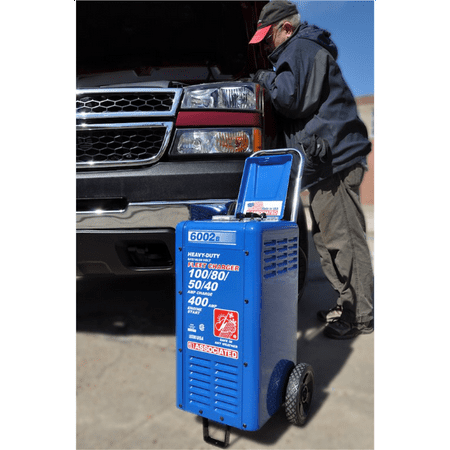 Associated 6002B - Charger, 6/12/18/24V 100/80/50/40A, 400 Amp Cranking Assist, Wheels