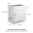 thumbnail image 6 of Design House Brookings Solid Wood Ready to Assemble Base Kitchen Cabinet (27 x 24 x 34.5), Sherwin Williams® White, 6 of 21
